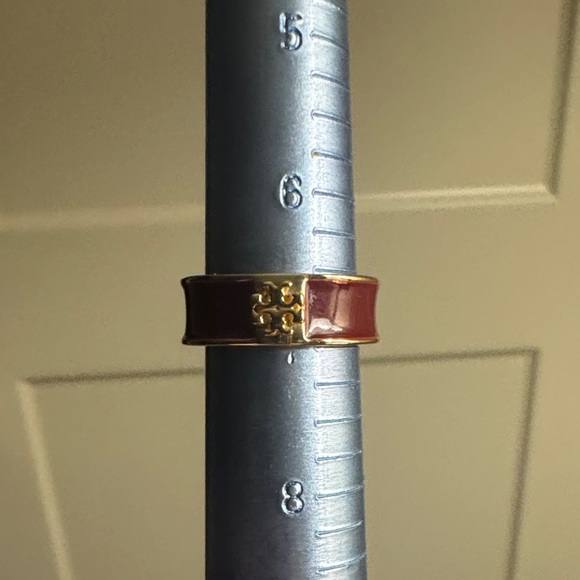 NWOT Tory Burch Gold and Red Enamel Ring - Picture 2 of 5